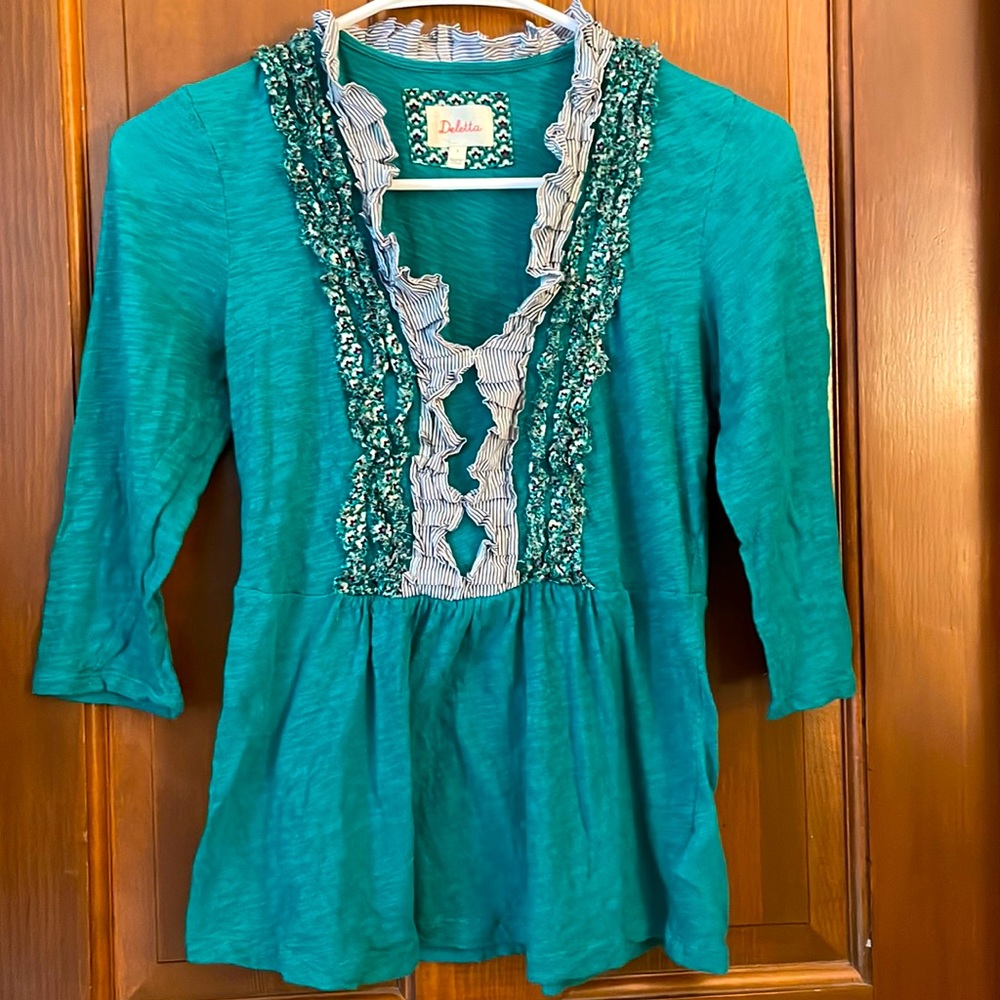 Green Anthropologie Top